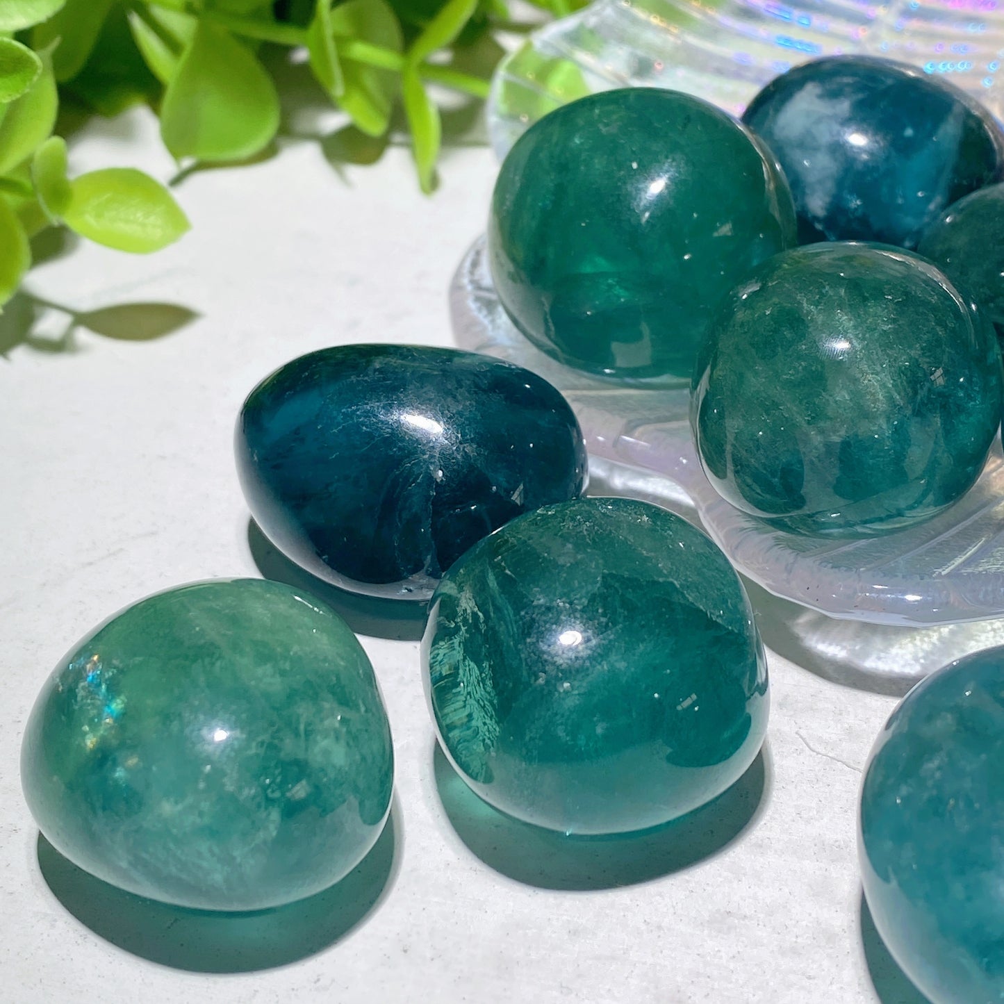 2-3cm Blue Green Fluorite Tumbles Bag Crystal Healing Bulk Wholesale