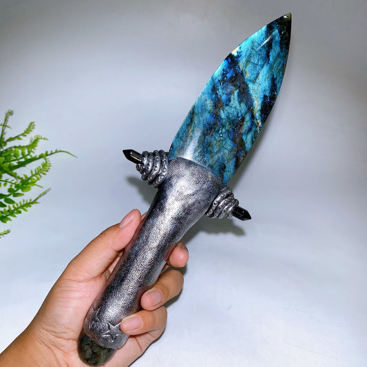Natural Crystal Sword Carving with Resin Handle Crystal Healing Bulk Wholesale