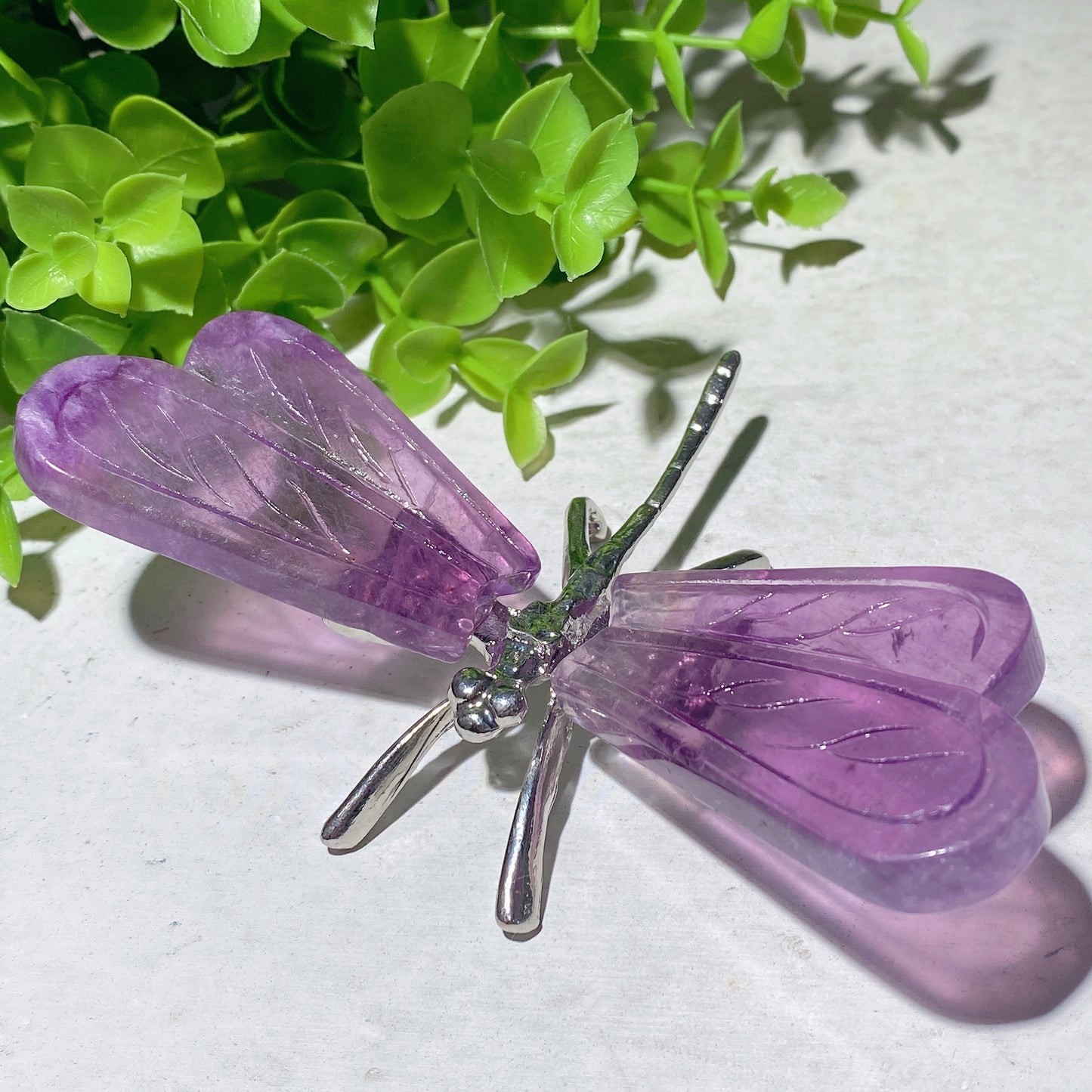 4.0"-4.8" Fluorite Butterfly Dragonfly Carvings Free Form Crystal Healing Bulk Wholesale