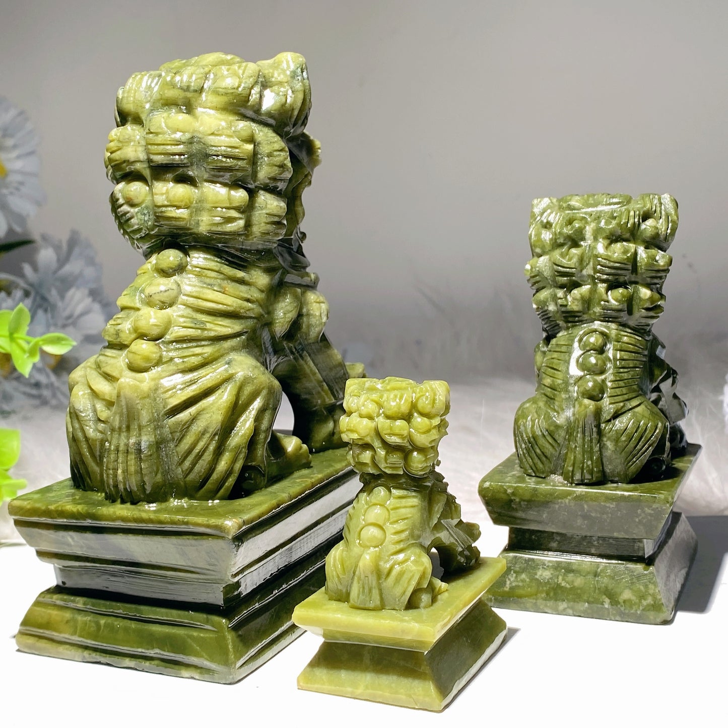 2.8"-6.0" Serpentine Stone Lion Carvigs Crystal Healing Bulk Wholesale