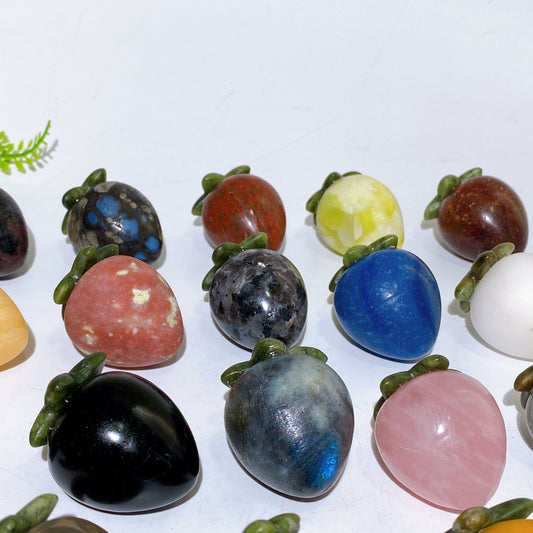 1.6" Crystal Fruit Cherry Tomato Carving Crystal Healing Bulk Wholesale