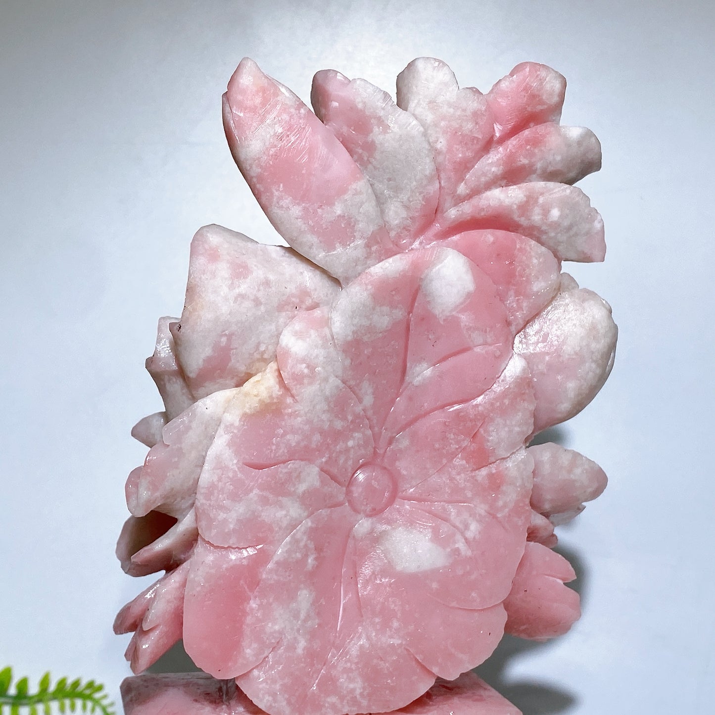 Hand Carved Unique Natural Pink Opal Peony Vase Free Form Crystal Healing Bulk Wholesale