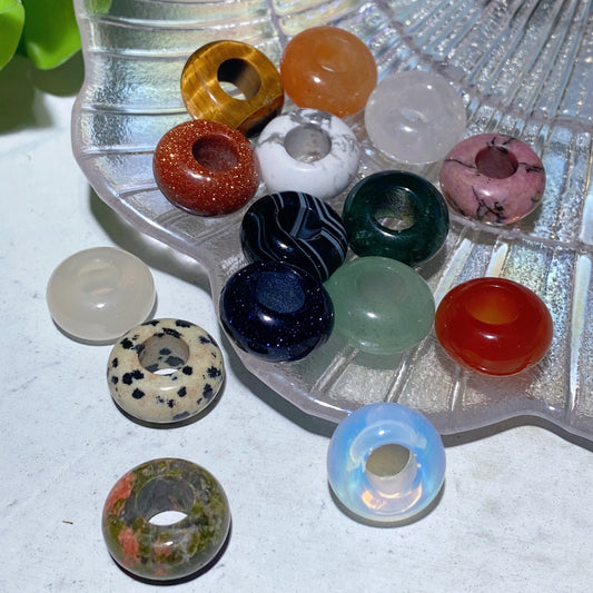 15pcs Mixed Crystal Donut Pendant Crystal Healing Bulk Wholesale