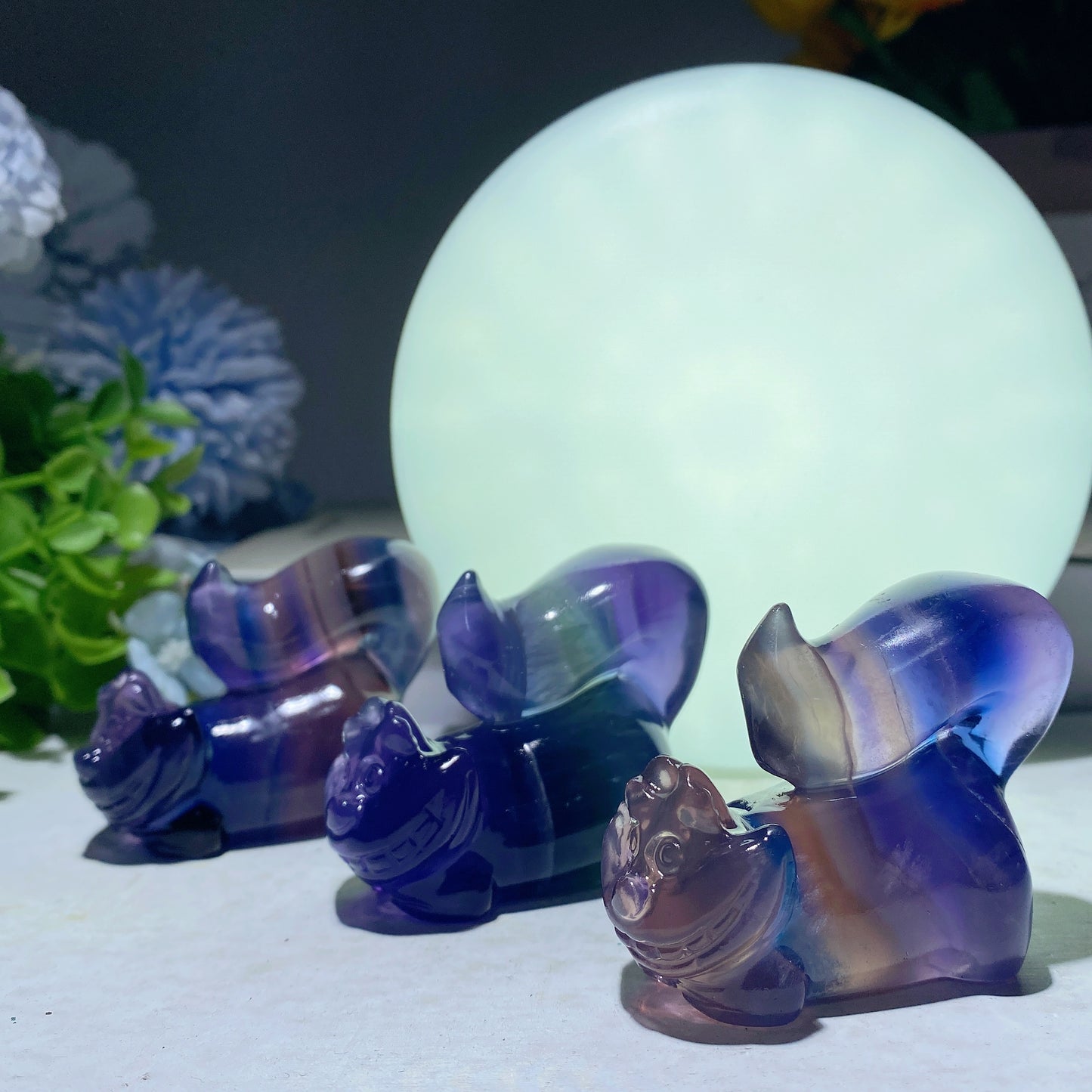 2.3" Fluorite Cheshire Cat Carvings Crystal Healing Bulk Wholesale