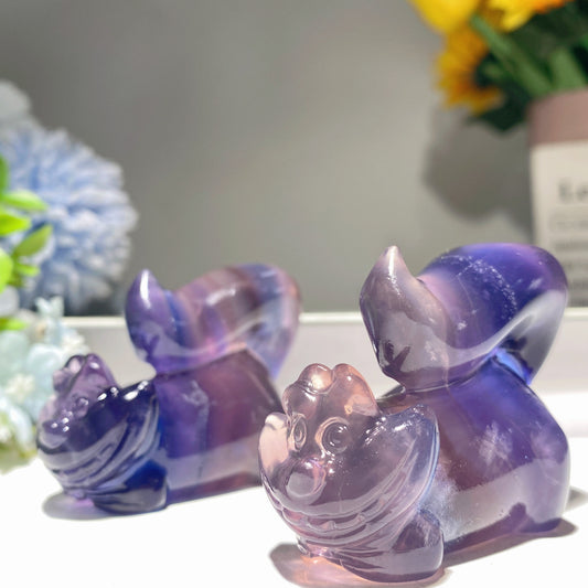 2.3" Fluorite Cheshire Cat Carvings Crystal Healing Bulk Wholesale