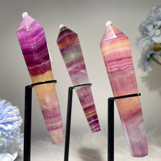 4.0"-6.0" Fluorite Wand with Stand Crystal Healing Bulk Wholesale