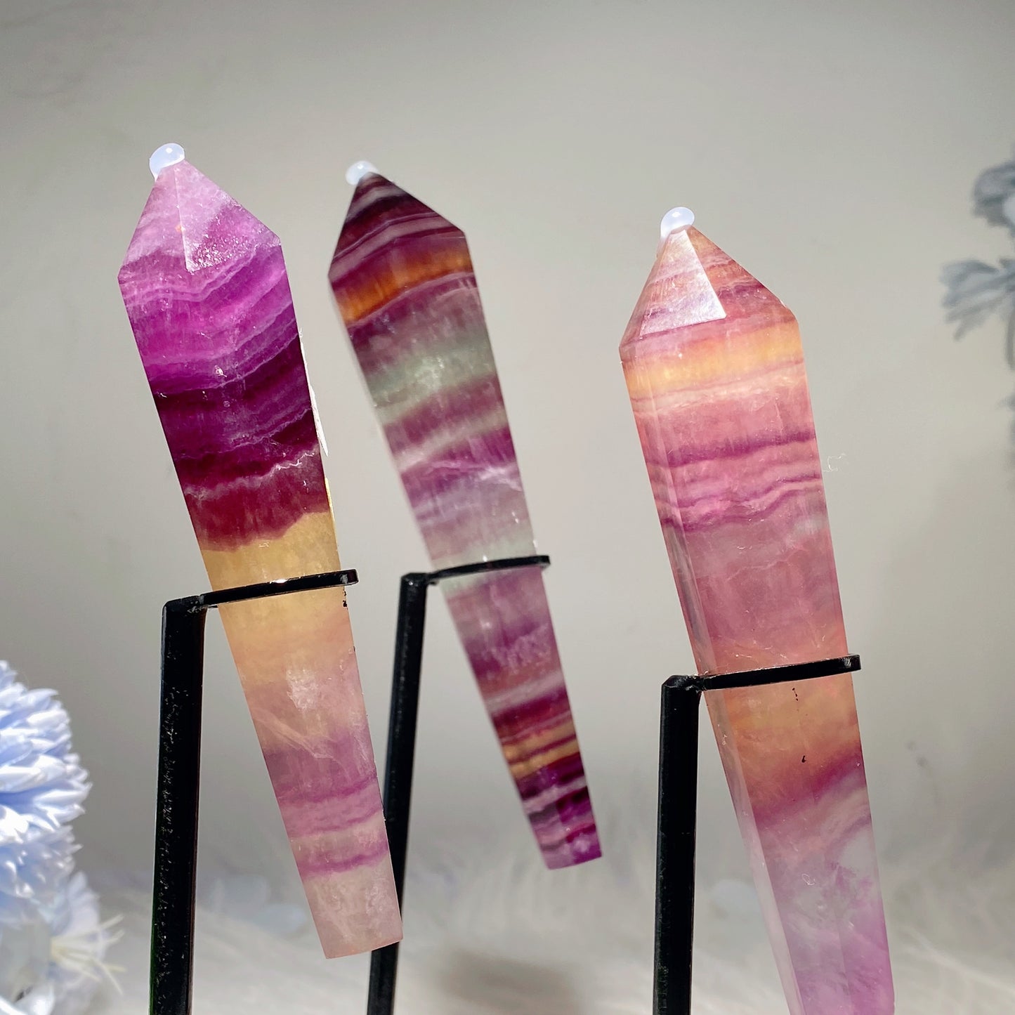 4.0"-6.0" Fluorite Wand with Stand Crystal Healing Bulk Wholesale
