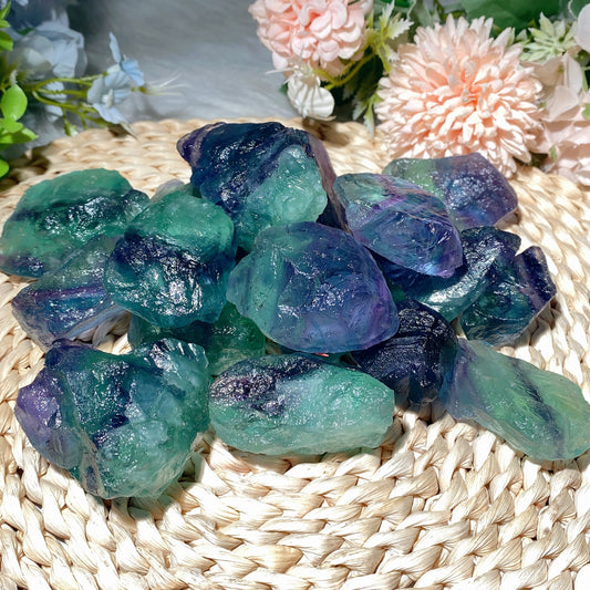 25-50mm Blue Green Fluorite Chunks Raw Stone Bag Crystal Healing Bulk Wholesale
