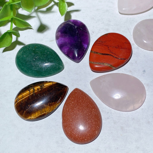 1.3" Mixed Crystal Waterdrop Shape Carvings Crystal Healing Bulk Wholesale