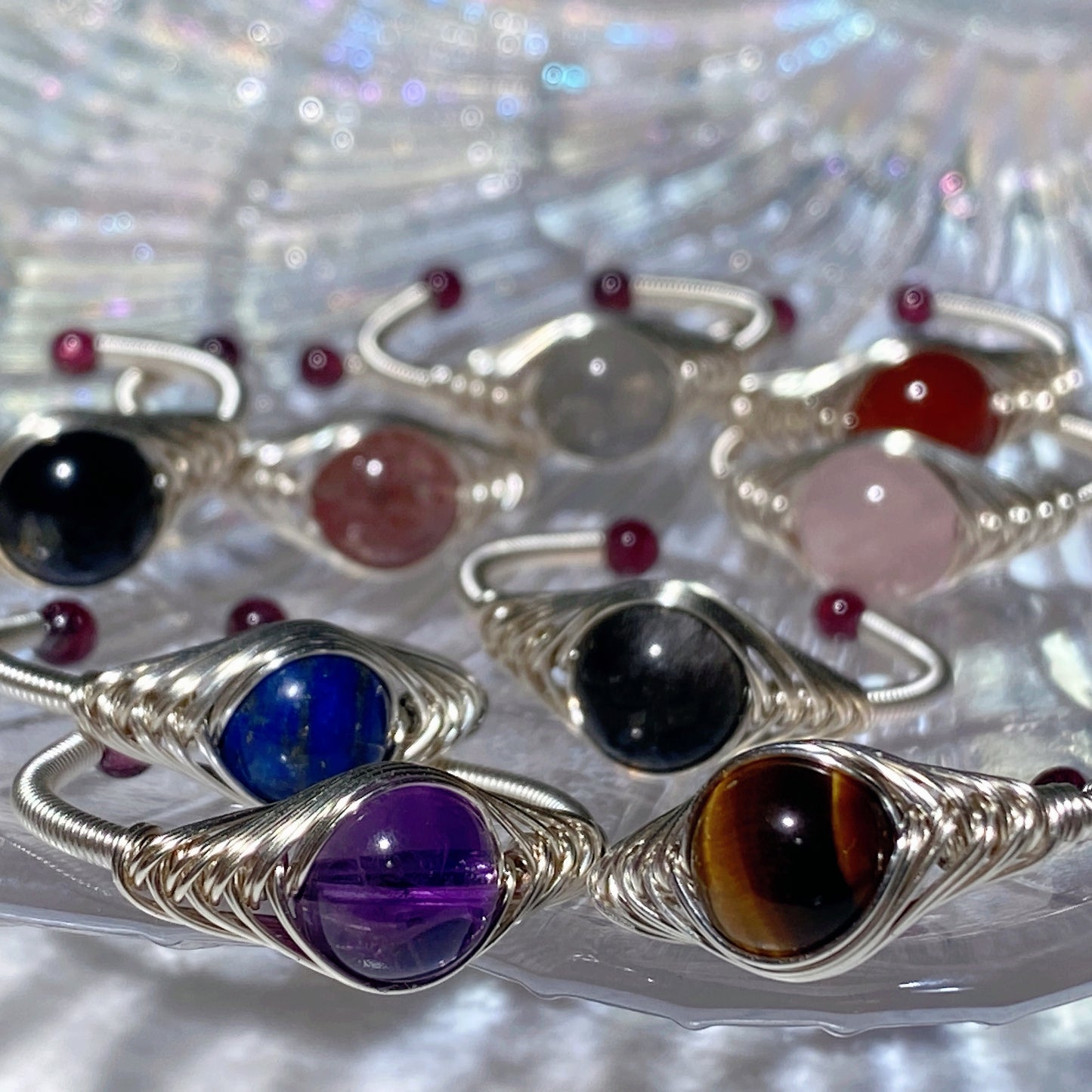 Mixed Cryrstal Adjustable Ring Crystal Healing Bulk Wholesale