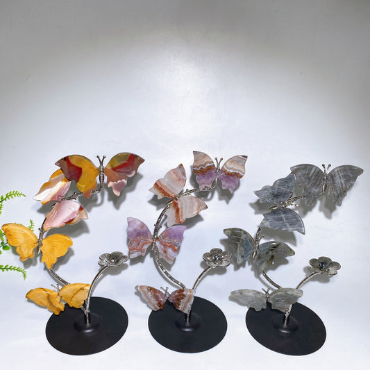 21cm Natrual Butterflies Sphere Holder Crystal Healing Bulk Wholesale