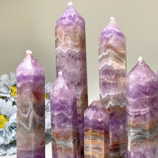 4.0"-6.0" Amethyst Agate Tower Crystal Healing Bulk Wholesale