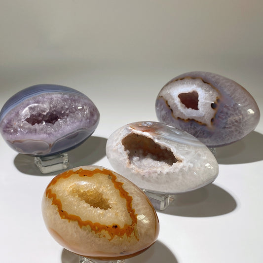 3.0"-4.0" Unique Druzy Agate Egg Crystal Healing Bulk Wholesale