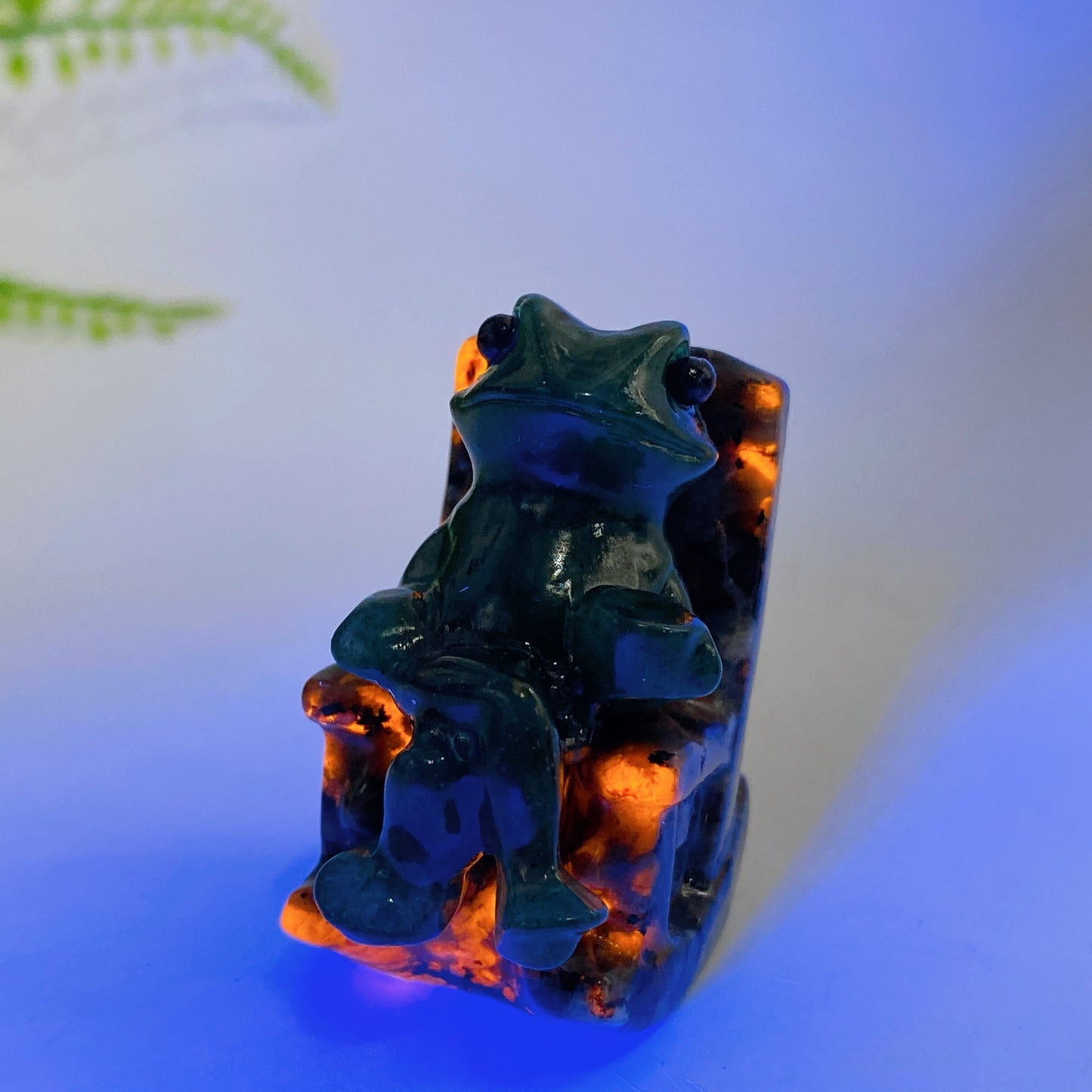 1.6" Natural Crystal Frog in Chair Carving Crystal Healing Bulk Wholesale