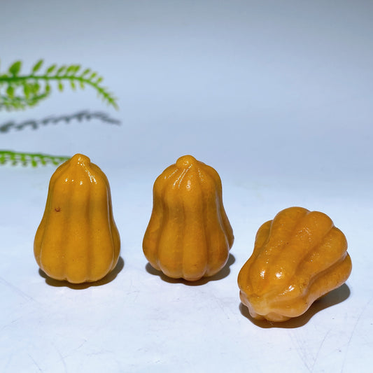 1.2" Natural Yellow Jade Pumpkin Vegetable Carving Crystal Healing Bulk Wholesale