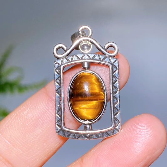 Yellow Tiger's Eye Spinning Pendant Crystal Healing Bulk Wholesale