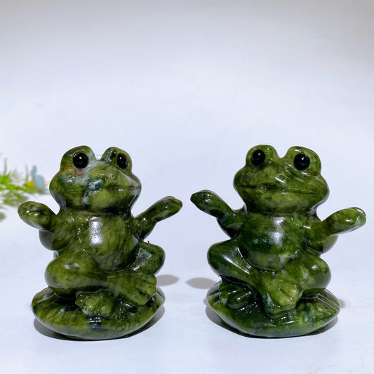 2.4" Serpentine Frog Carving Crystal Healing Bulk Wholesale