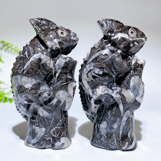 3.9" Natural Jade Chameleon Carving Crystal Healing Bulk Wholesale