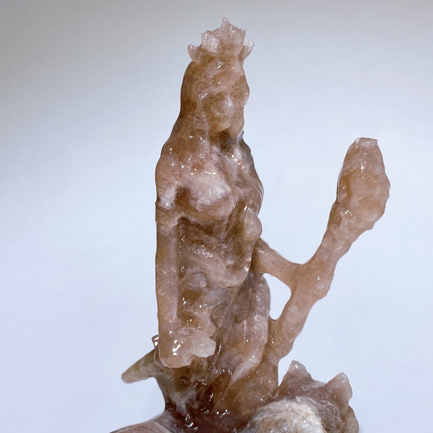 6.2" Natural Crystal Hecate with Wolf Carving Crystal Healing Bulk Wholesale