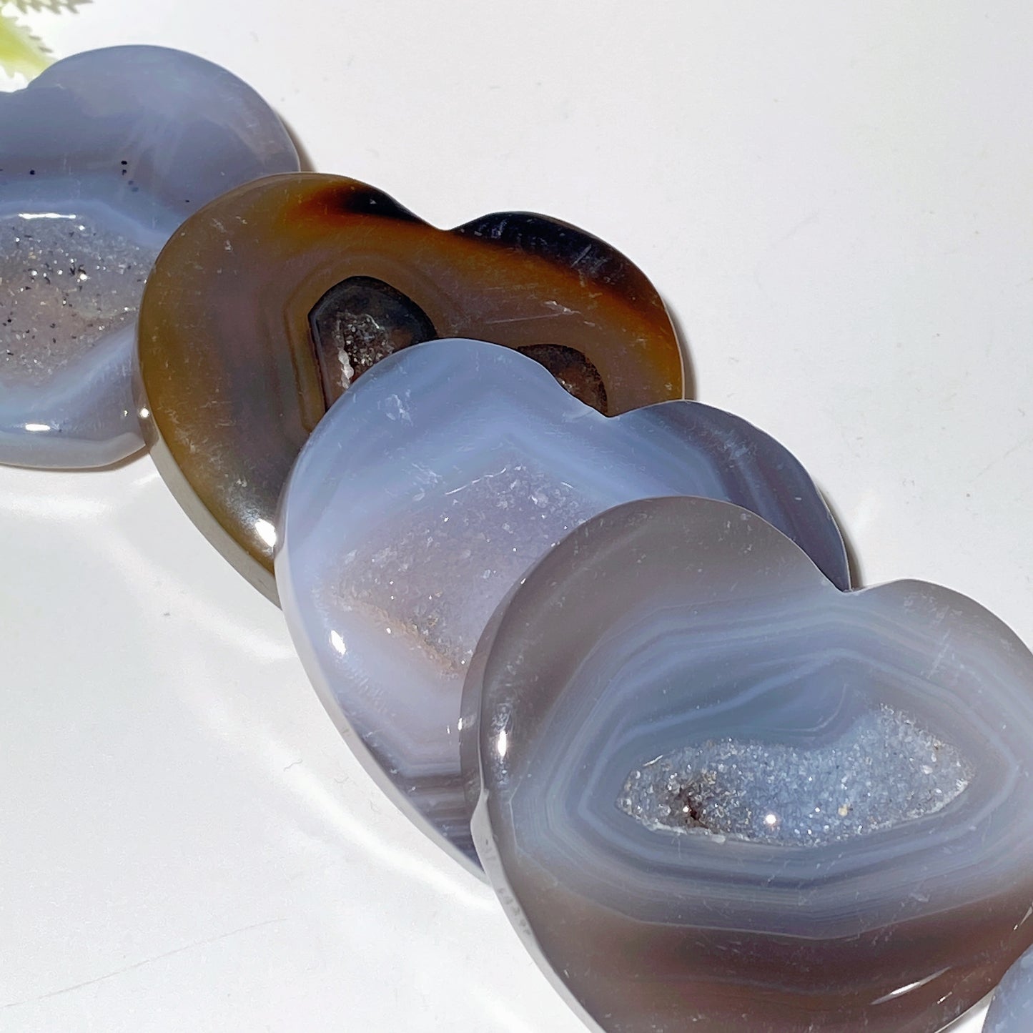 2.2" Druzy Agate Heart Carvings Crystal Healing Bulk Wholesale