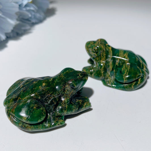 2.0" Emeral Frog Carvings Crystal Healing Bulk Wholesale