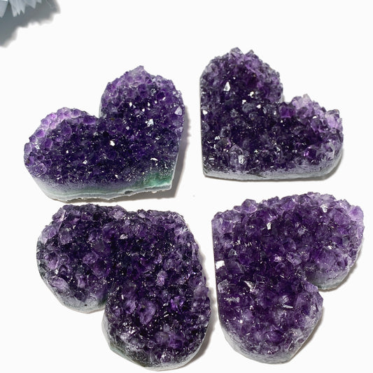 1.5"-2.6" Amethyst Clusters Heart Crystal Healing Bulk Wholesale