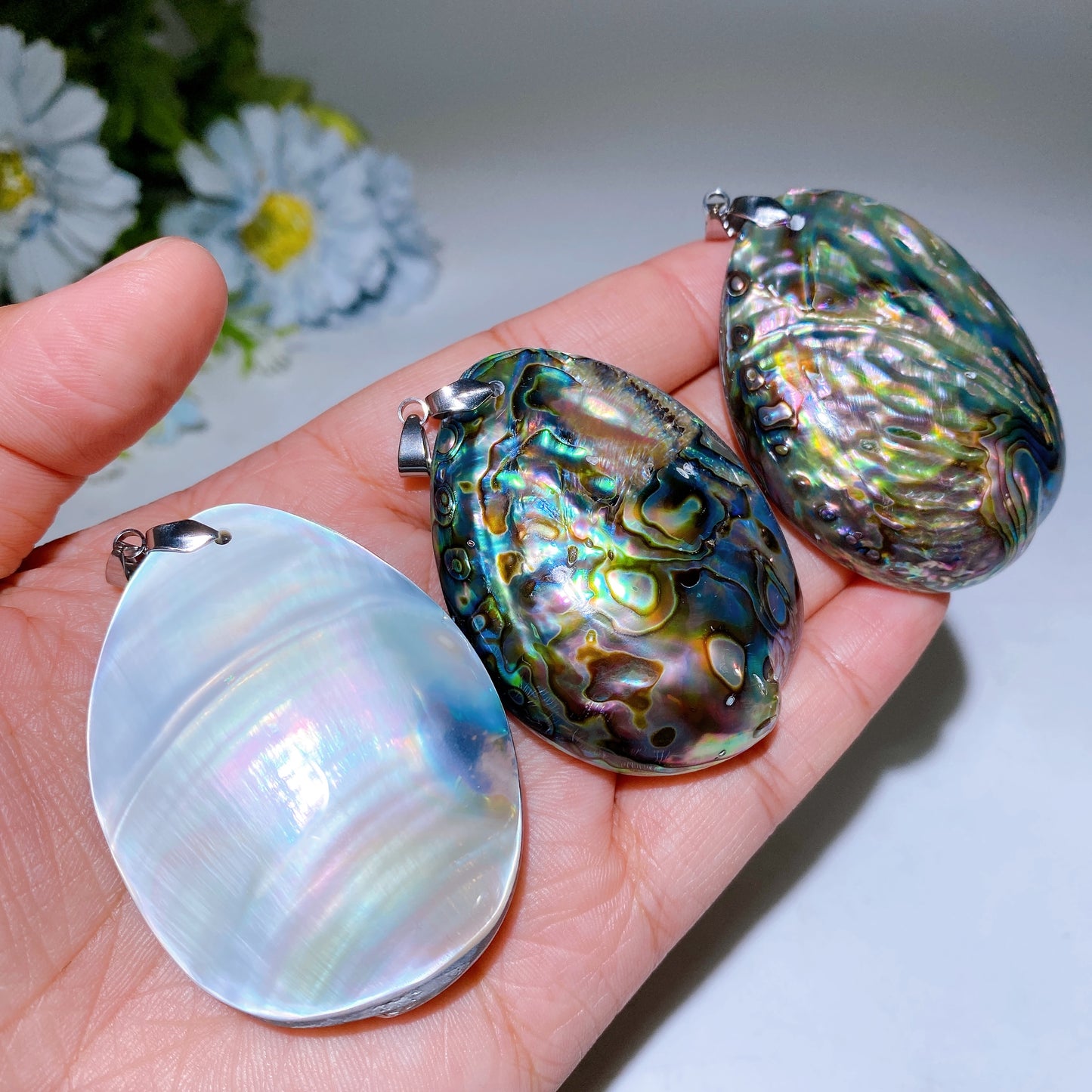 2.1" Abalone Shell Pendant Crystal Healing Bulk Wholesale