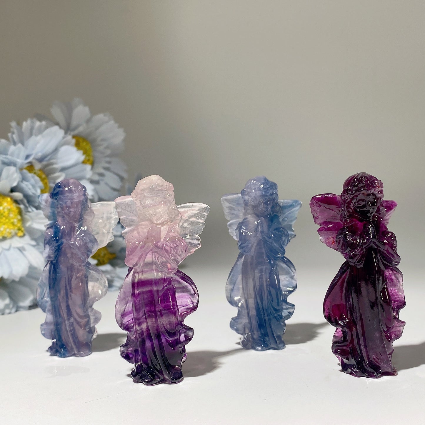 2.7" Fluorite Fairy Carvings Crystal Healing Bulk Wholesale