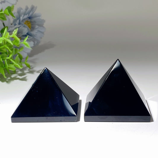 2.2" Black Obsidian Pyramid Carvings Crystal Healing Bulk Wholesale