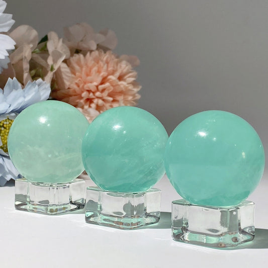 35-40mm Green Fluorite Sphere Crystal Healing Bulk Wholesale