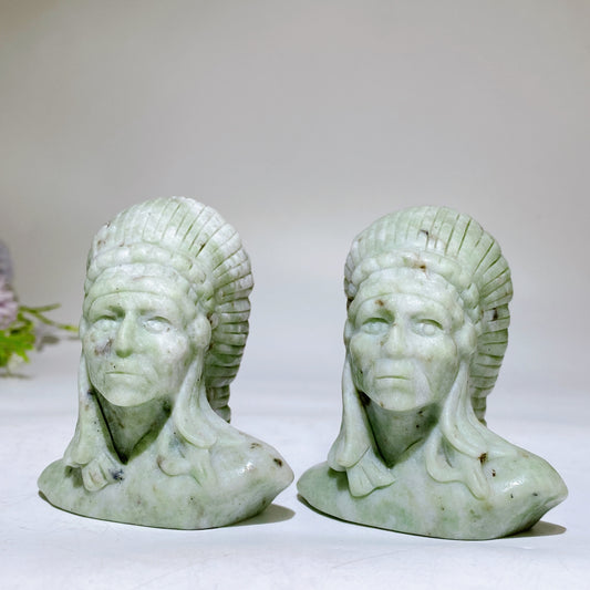 3.1" Jade Indian Carving Crystal Healing Bulk Wholesale