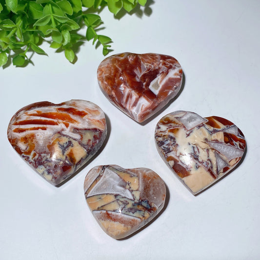 2.0"-2.6" Dragon Agate Heart Palm Crystal Healing Bulk Wholesale