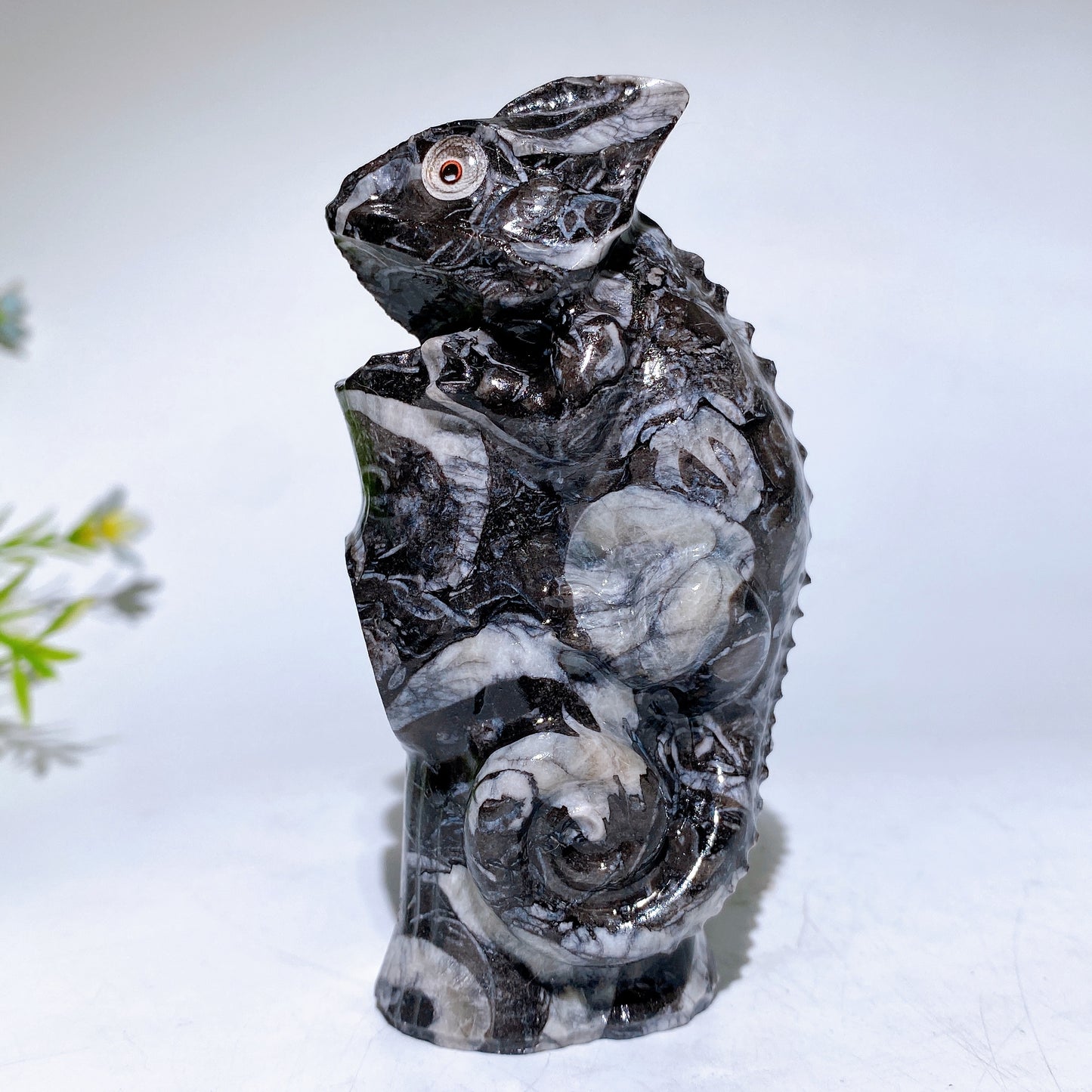 3.9" Natural Jade Chameleon Carving Crystal Healing Bulk Wholesale