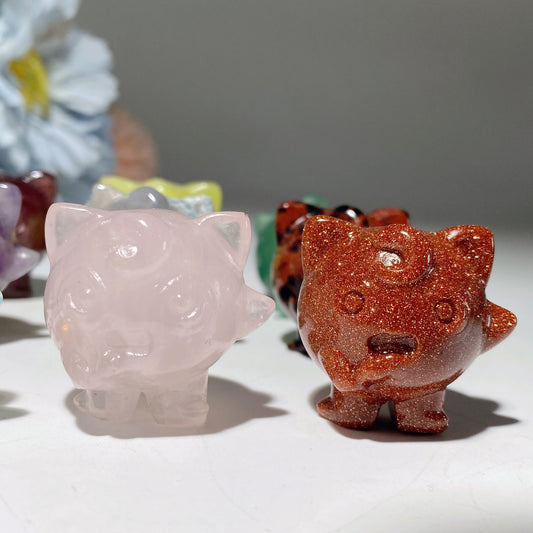 1.1” Mixed Crystal Pokemon Series Jiggly Puff Carvings Crystal Healing Bulk Wholesale