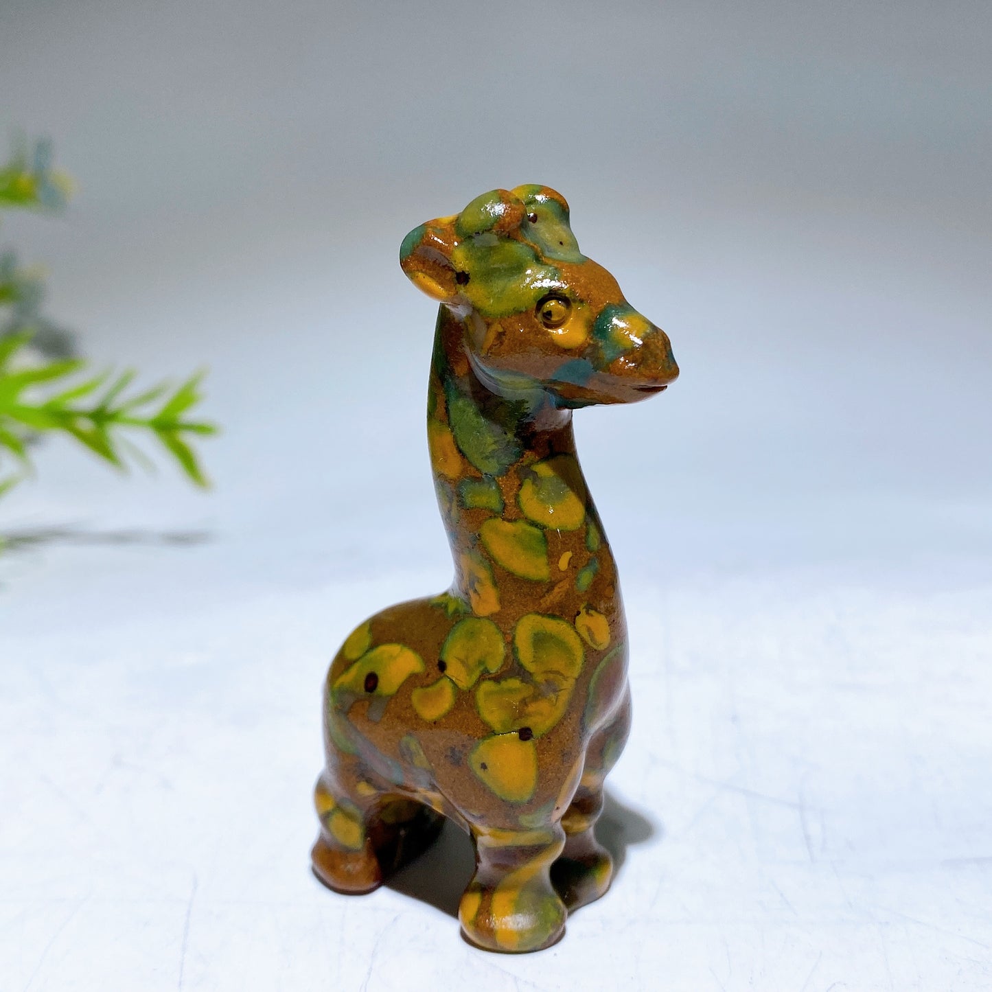 1.5"-2.4" Fruit Jasper Giraffe Carving Crystal Healing Bulk Wholesale