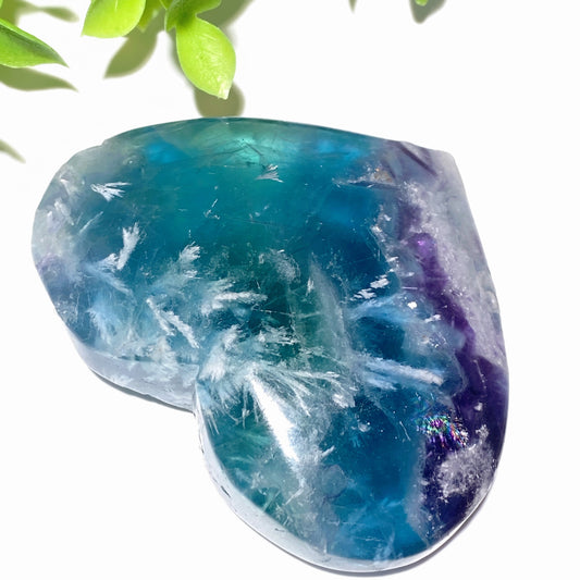 2.0"-3.2" Feather Fluorite Heart Palm Crystal Healing Bulk Wholesale