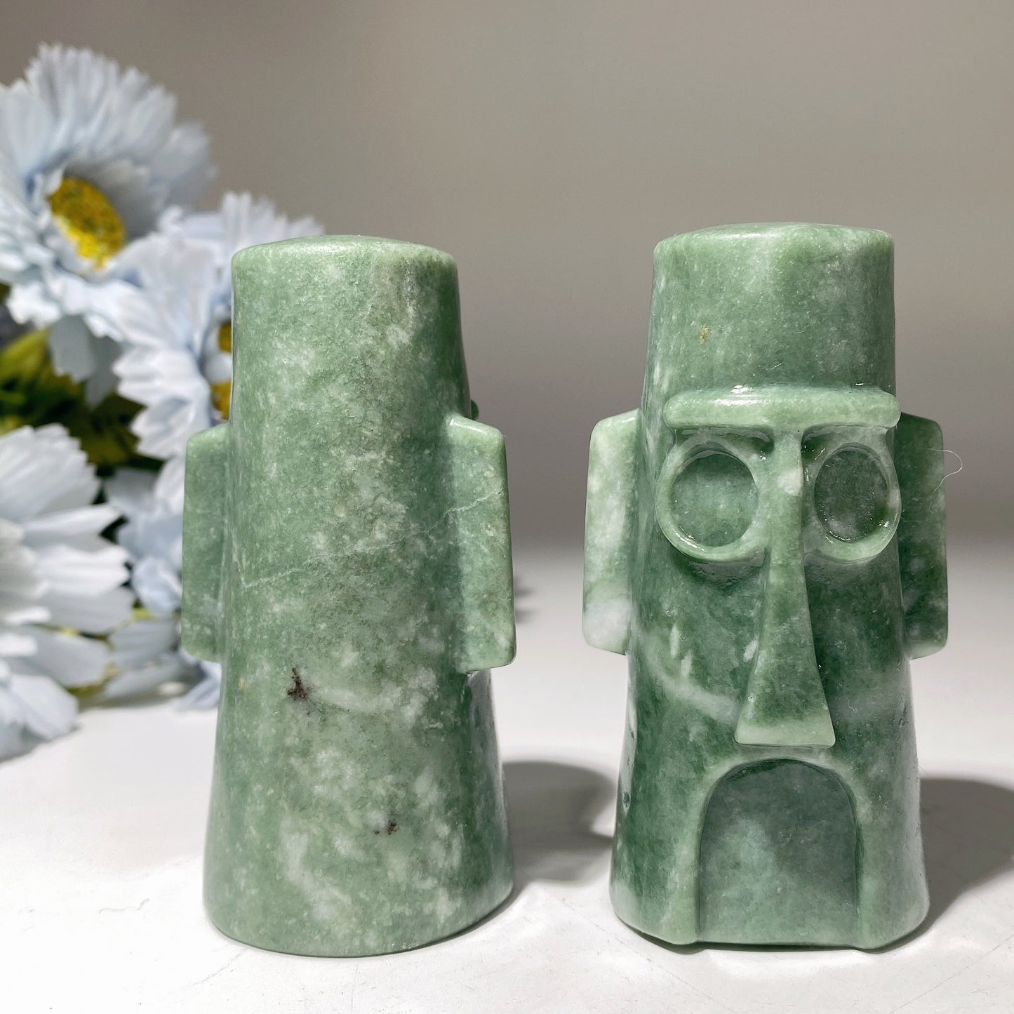 3.2" Green Jade Patrick Star's House Carvings Crystal Healing Bulk Wholesale