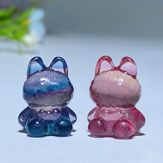 Silver Obsidian Fluorite Labubu Carving Crystal Healing Bulk Wholesale