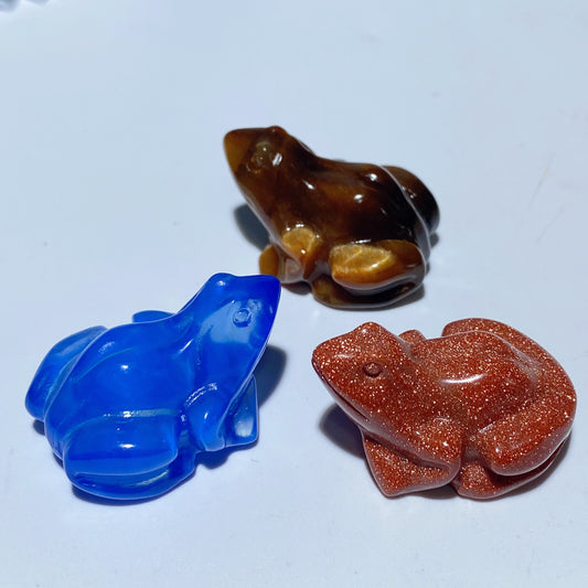 1.1" Mixed Crystal Frog Carvings Crystal Healing Bulk Wholesale