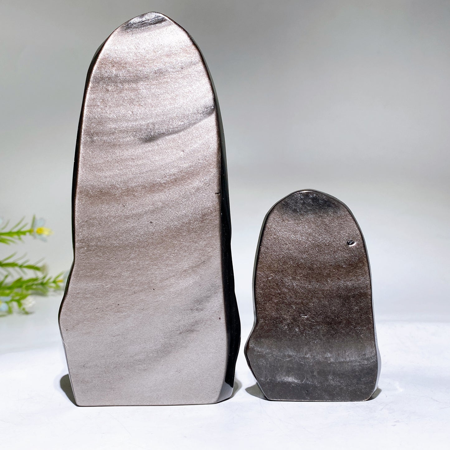 3.1"-5.9" Silver Obsidian Ghost Face Carving Crystal Healing Bulk Wholesale
