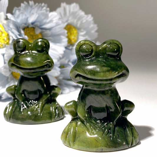 2.4" Serpentine Frog Carvings Crystal Healing Bulk Wholesale