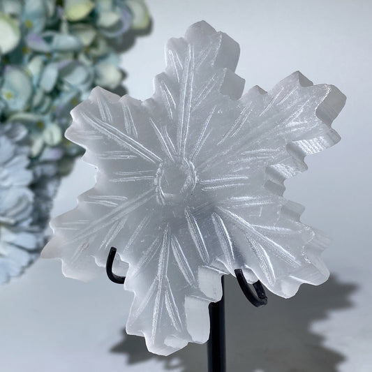 3.8" Selenite Snowflake Carvings Crystal Healing Bulk Wholesale