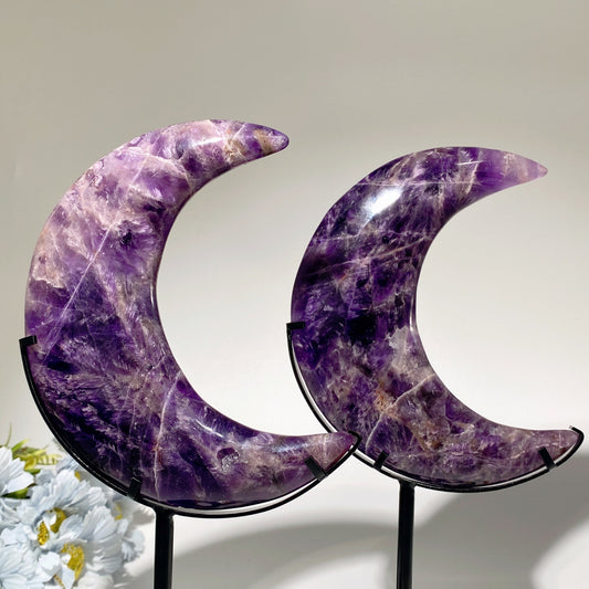 16cm Dream Amethyst Moon with Stand Crystal Healing Bulk Wholesale