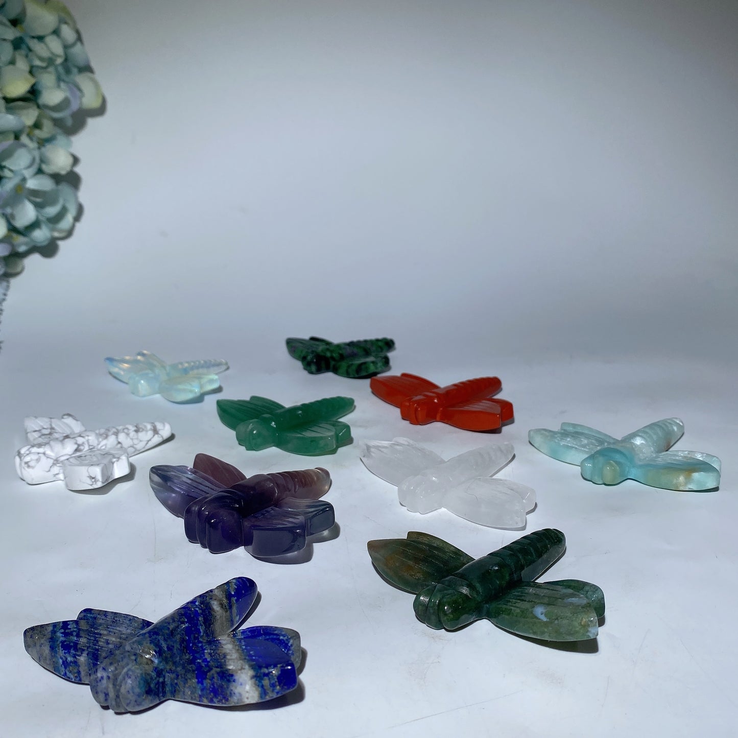 3.2" Mixed Crystal Dragonfly Carvings Crystal Healing Bulk Wholesale
