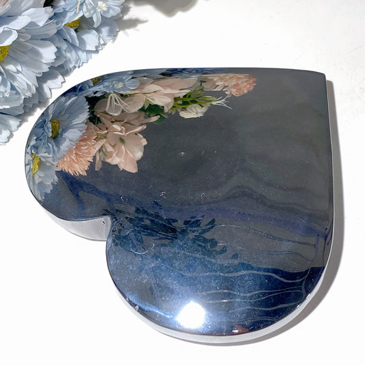 18cm Large Terahertz Heart Carvings Crystal Healing Bulk Wholesale