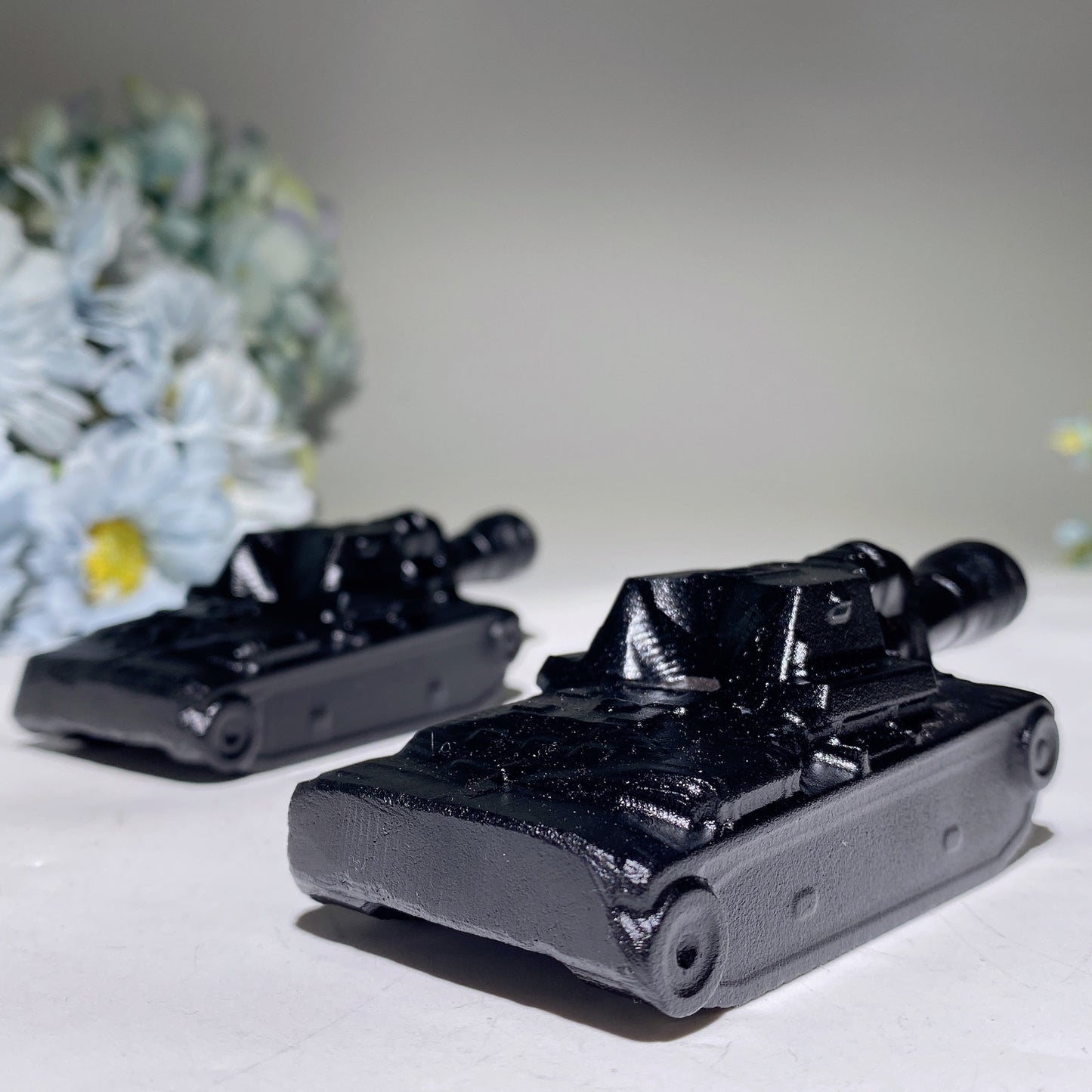 4.0" Black Obsidian Tank Carvings Crystal Healing Bulk Wholesale