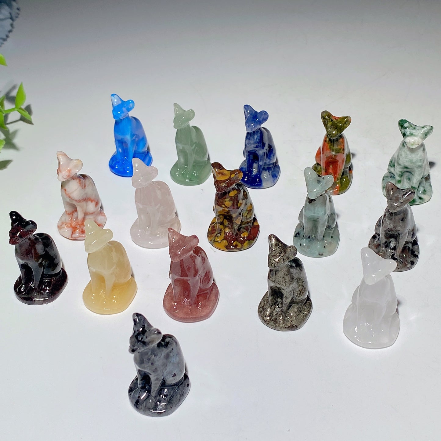 1.6“ Mixed Crystal Cat Carvings Crystal Healing Bulk Wholesale
