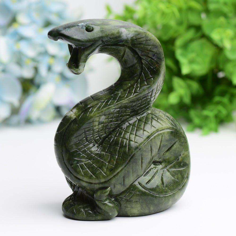 5.0" Mixed Crystal Snake Carvings Crystal Healing Bulk Wholesale
