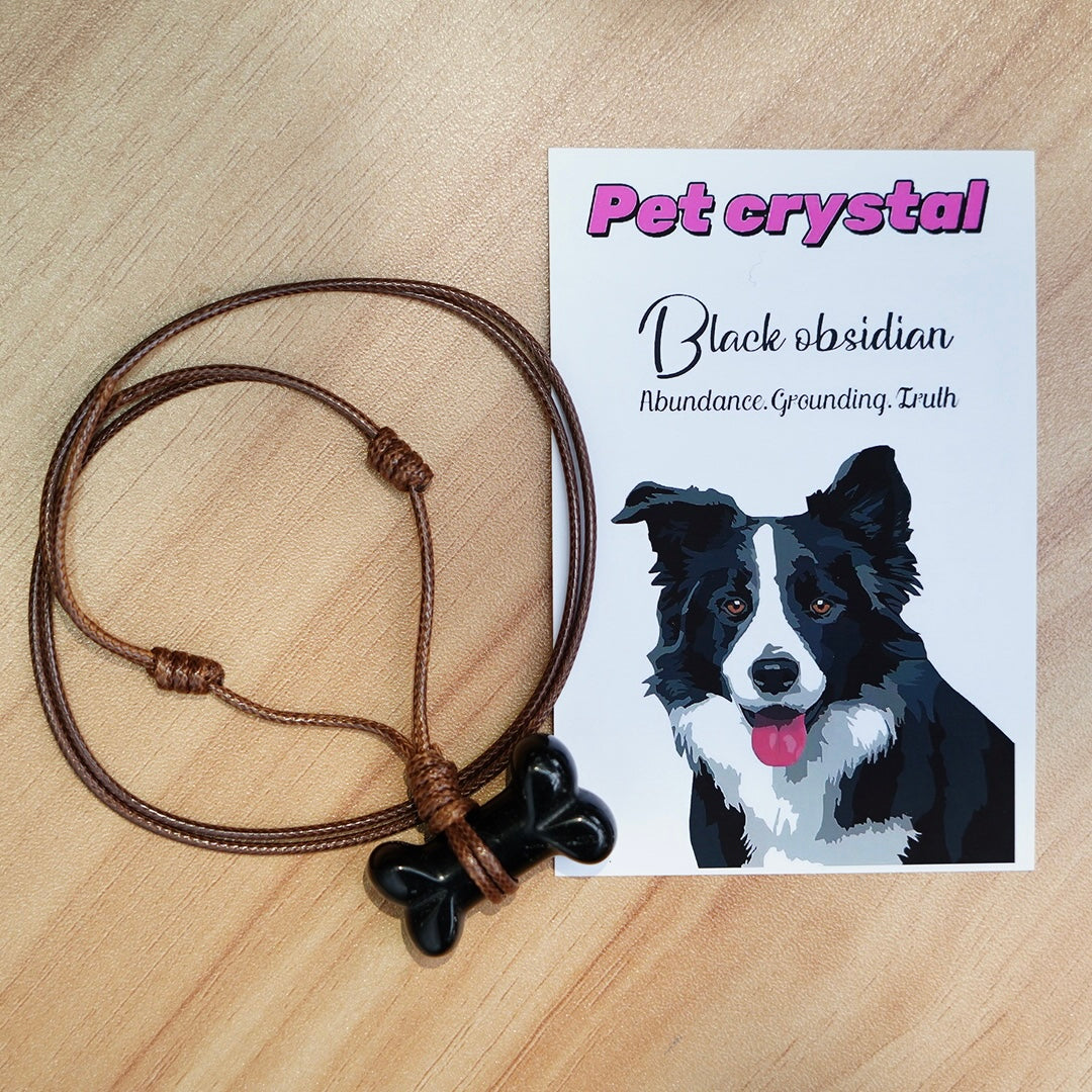 Natural Crystal Bone Necklace Pet Collar Gift Box – Wear the Bond with Your Furry Friend