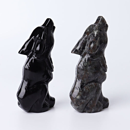 3.7" Wolf Crystal Carvings